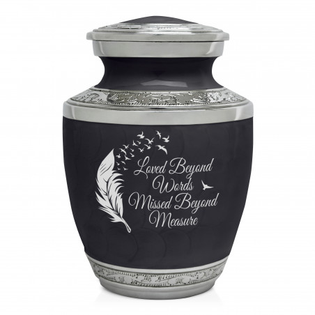 Loved Beyond Words Sharing Urn - Ebony Black