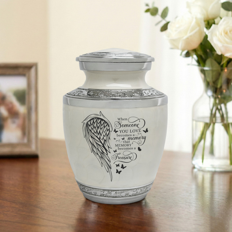Memory Becomes a Treasure Sharing Urn - Radiant White