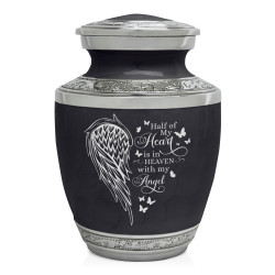 Heart Is In Heaven Sharing Urn - Ebony Black