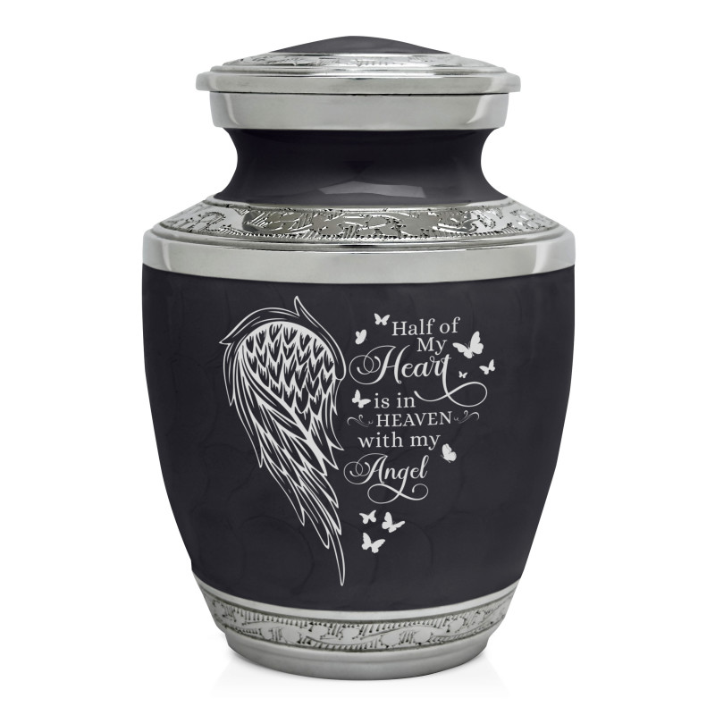Heart Is In Heaven Sharing Urn - Ebony Black