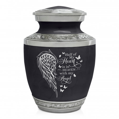 Heart Is In Heaven Sharing Urn - Ebony Black