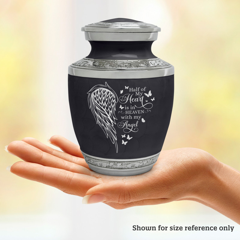 Heart Is In Heaven Sharing Urn - Ebony Black