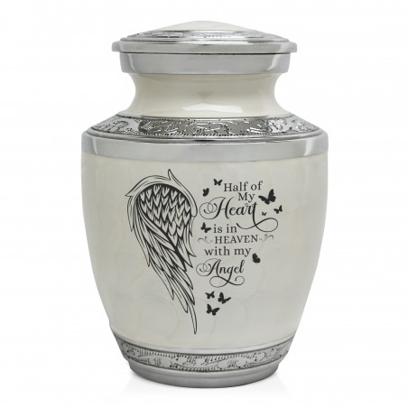 Heart Is In Heaven Sharing Urn - Radiant White