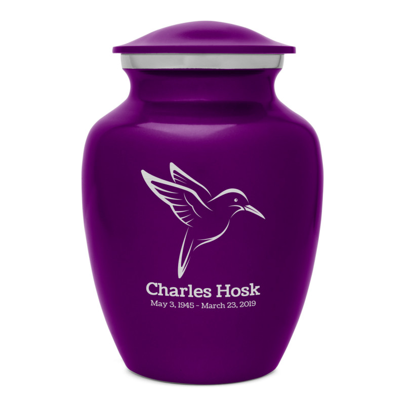 Hummingbird Sharing Urn - Purple Luster