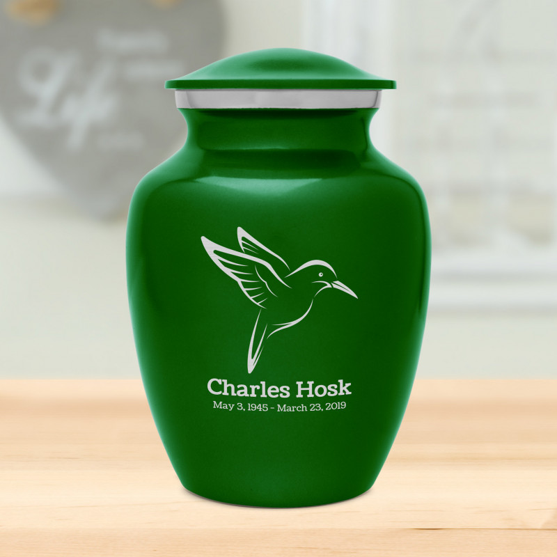 Hummingbird Sharing Urn - Shamrock Green