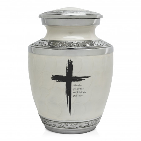 Dust to Dust Cross Sharing Urn - Radiant White