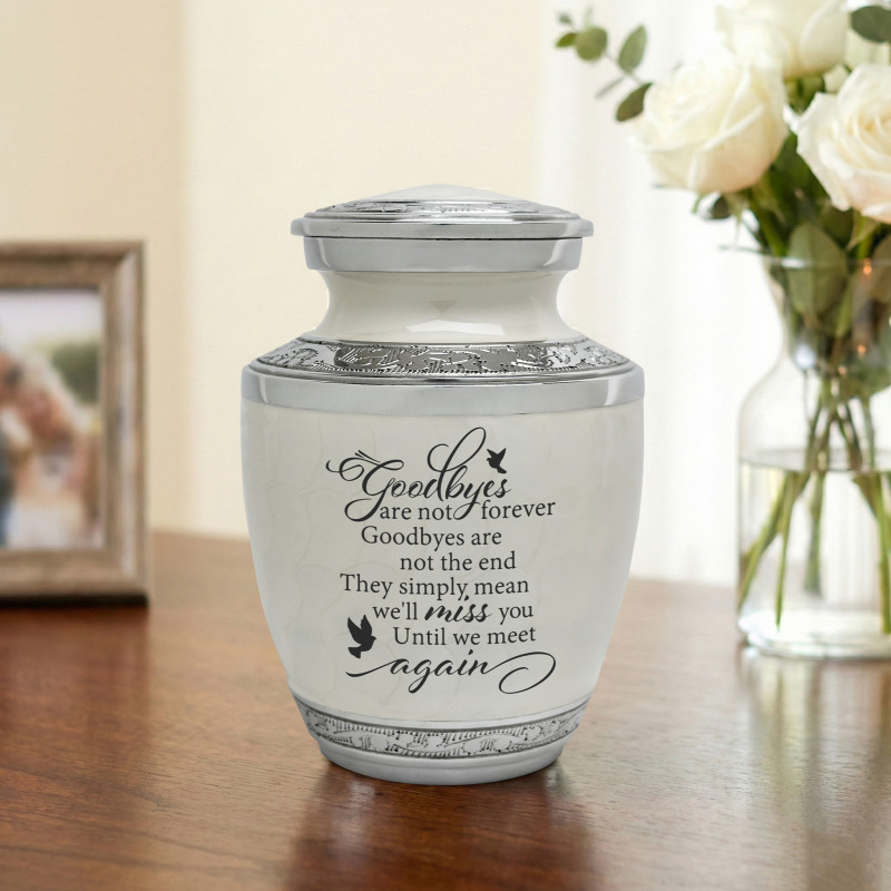 Goodbyes Are Not Forever Sharing Urn - Radiant White