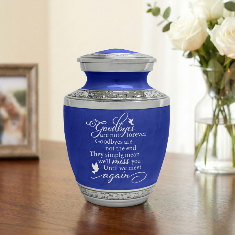 Goodbyes Are Not Forever Sharing Urn - Royal Blue