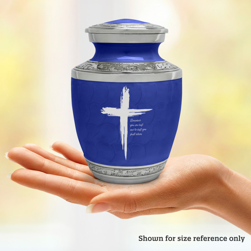 Dust to Dust Cross Sharing Urn - Royal Blue