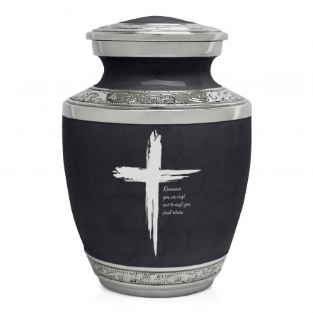 Dust to Dust Cross Sharing Urn - Ebony Black