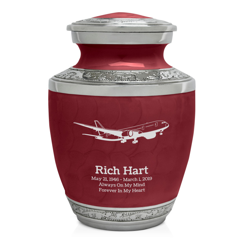 Commercial Airplane Sharing Urn - Rose Red