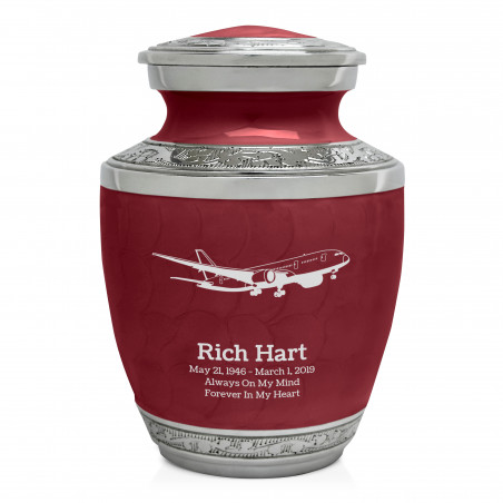 Commercial Airplane Sharing Urn - Rose Red
