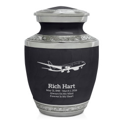 Commercial Airplane Sharing Urn - Ebony Black