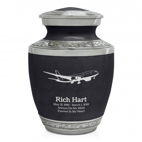 Commercial Airplane Sharing Urn - Ebony Black