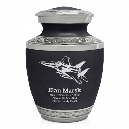 Fighter Jet Plane Sharing Urn - Ebony Black