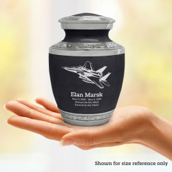 Fighter Jet Plane Sharing Urn - Ebony Black