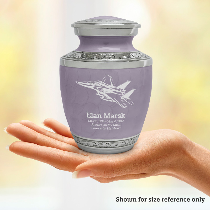 Fighter Jet Plane Sharing Urn - Regal Purple