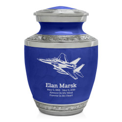 Fighter Jet Plane Sharing Urn - Royal Blue