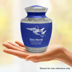Fighter Jet Plane Sharing Urn - Royal Blue
