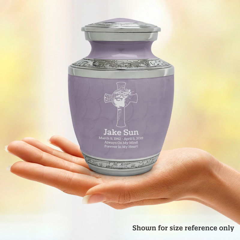 Jesus Crucifix Sharing Urn - Regal Purple