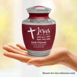 Jesus Took The Wheel Sharing Urn - Rose Red