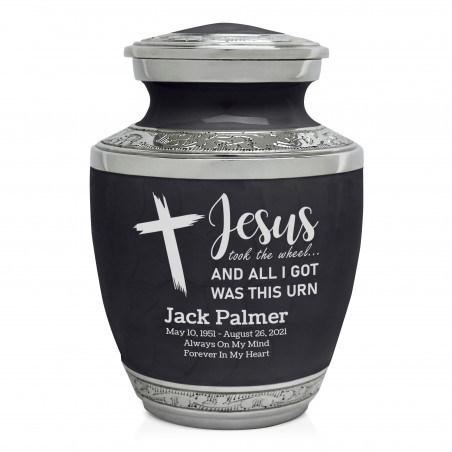 Jesus Took The Wheel Sharing Urn - Ebony Black
