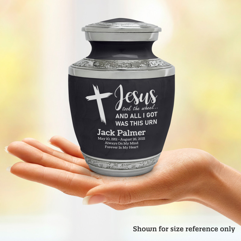 Jesus Took The Wheel Sharing Urn - Ebony Black