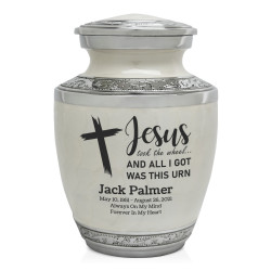 Jesus Took The Wheel Sharing Urn - Radiant White