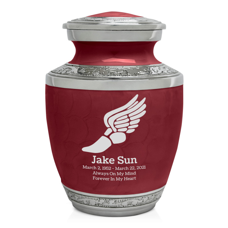 Running - Winged Foot Sharing Urn - Rose Red