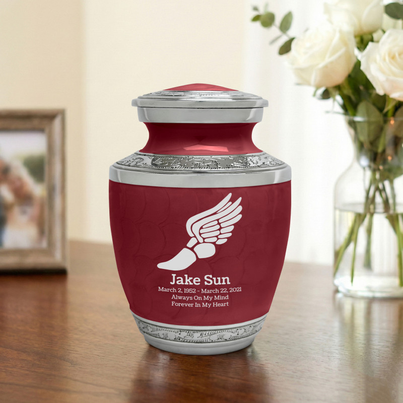 Running - Winged Foot Sharing Urn - Rose Red