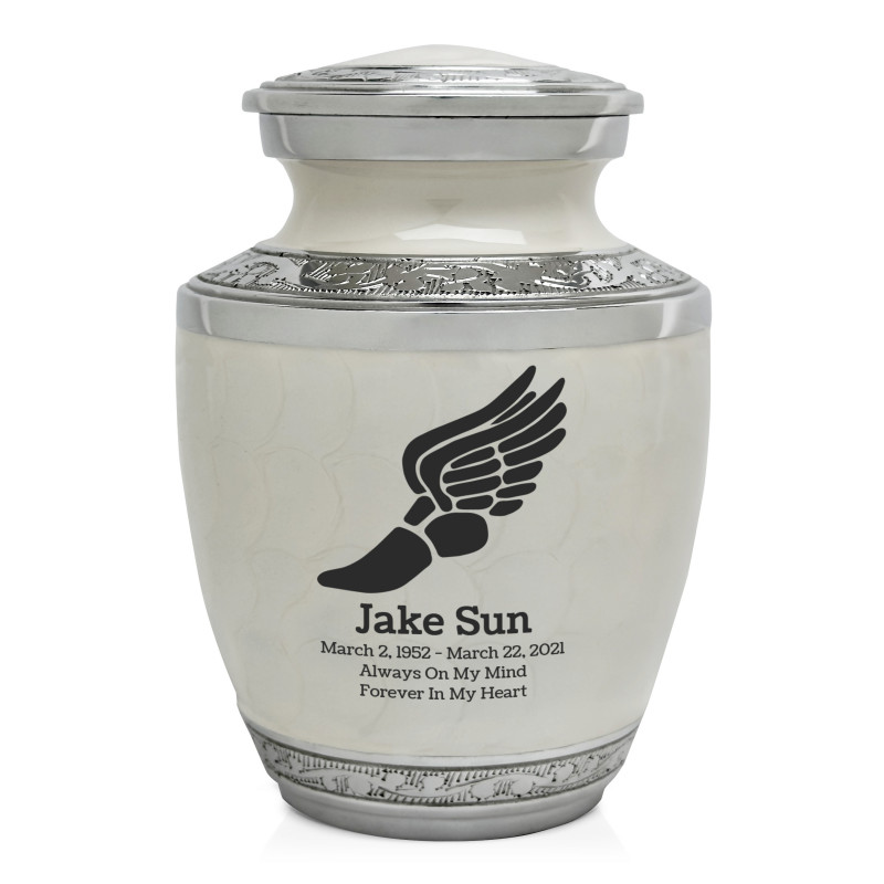 Running - Winged Foot Sharing Urn - Radiant White