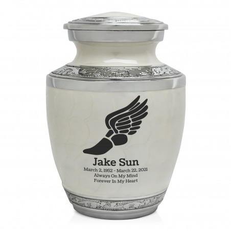 Running - Winged Foot Sharing Urn - Radiant White