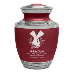 Marijuana Holding Hands Sharing Urn - Rose Red