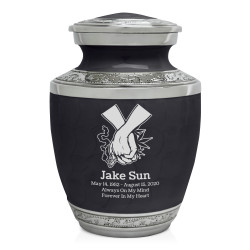 Marijuana Holding Hands Sharing Urn - Ebony Black