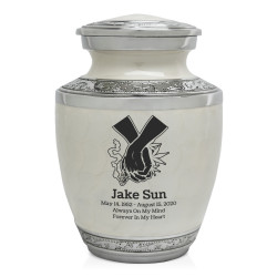 Marijuana Holding Hands Sharing Urn - Radiant White