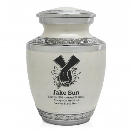 Marijuana Holding Hands Sharing Urn - Radiant White