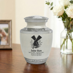 Marijuana Holding Hands Sharing Urn - Radiant White