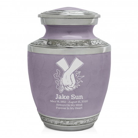 Marijuana Holding Hands Sharing Urn - Regal Purple
