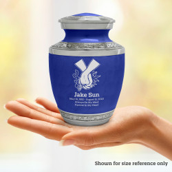 Marijuana Holding Hands Sharing Urn - Royal Blue