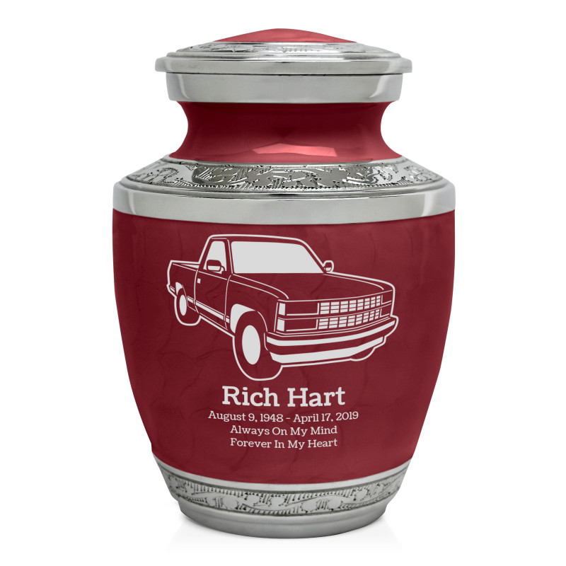 Truck V Sharing Urn - Rose Red
