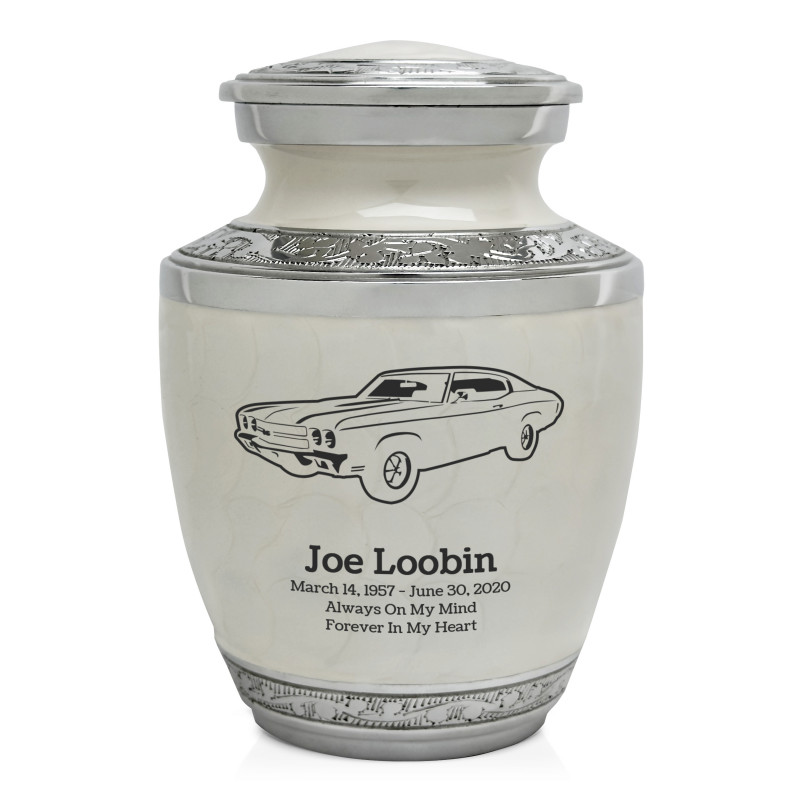 Muscle Car III Sharing Urn - Radiant White
