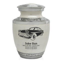 Classic Car VI Sharing Urn - Radiant White