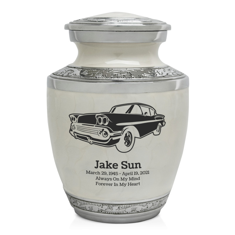 Classic Car VI Sharing Urn - Radiant White