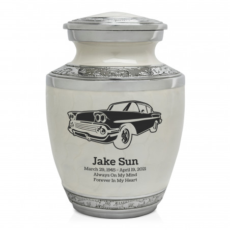 Classic Car VI Sharing Urn - Radiant White