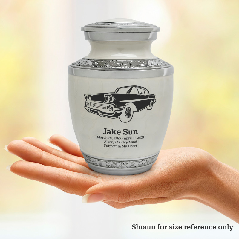 Classic Car VI Sharing Urn - Radiant White