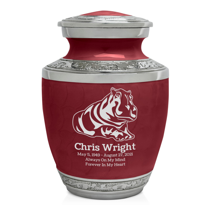 Hippo Sharing Urn - Rose Red