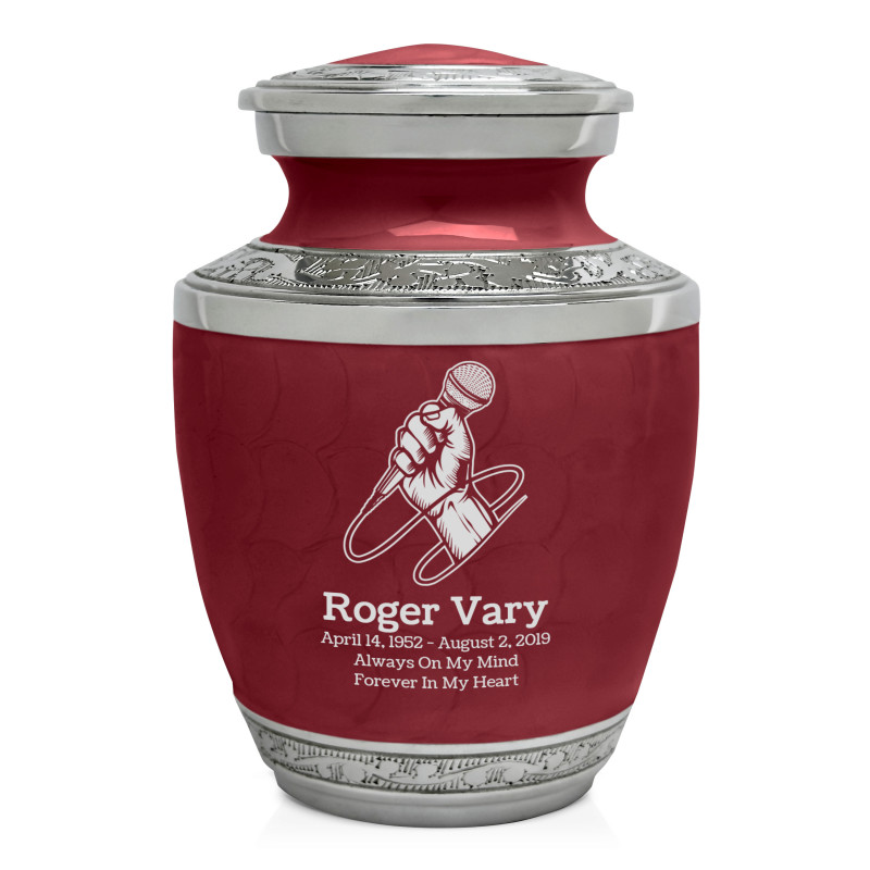 Microphone Hand Sharing Urn - Rose Red
