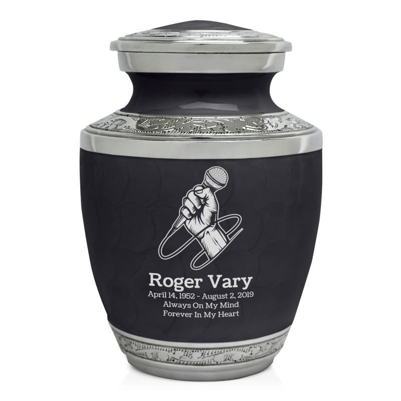 Microphone Hand Sharing Urn - Ebony Black
