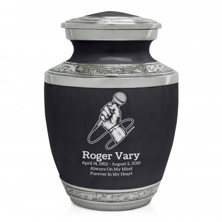 Microphone Hand Sharing Urn - Ebony Black
