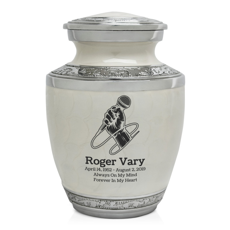 Microphone Hand Sharing Urn - Radiant White